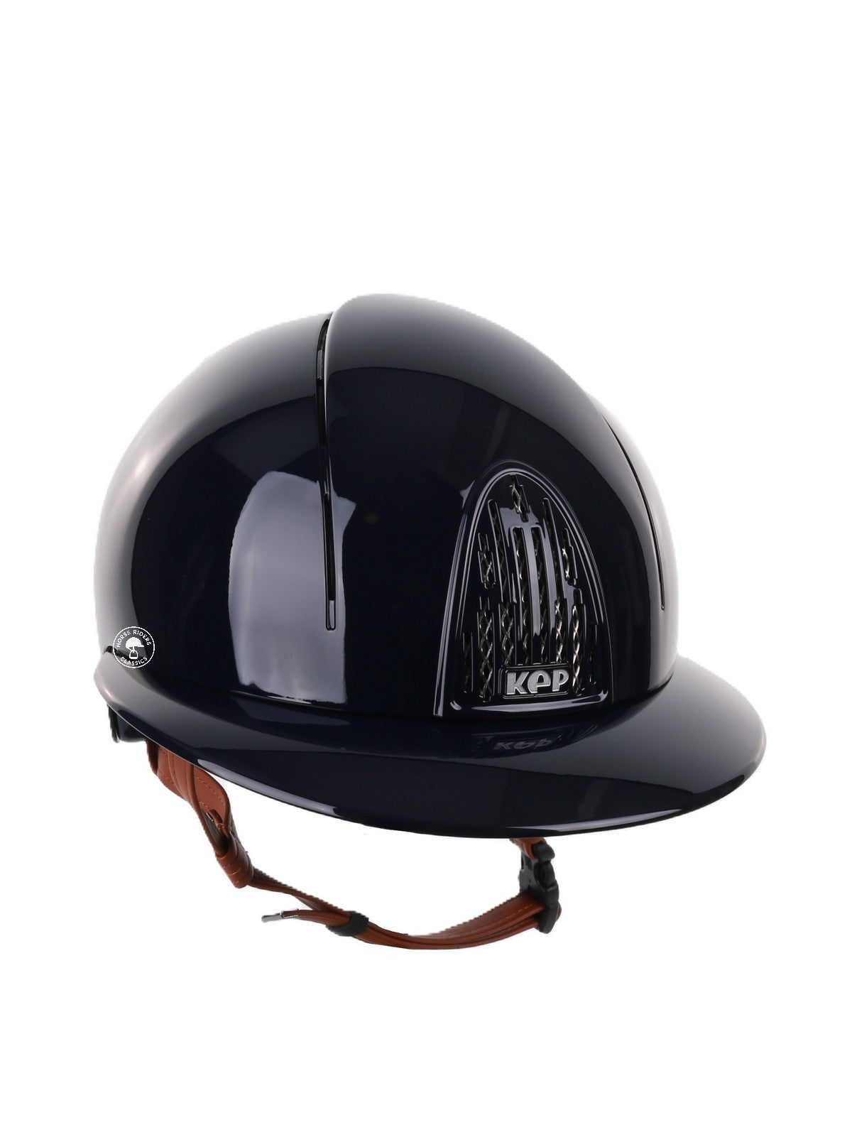 Casque d'équitation Kep Italia Smart Polish Polo Bleu Jugulaire Beige