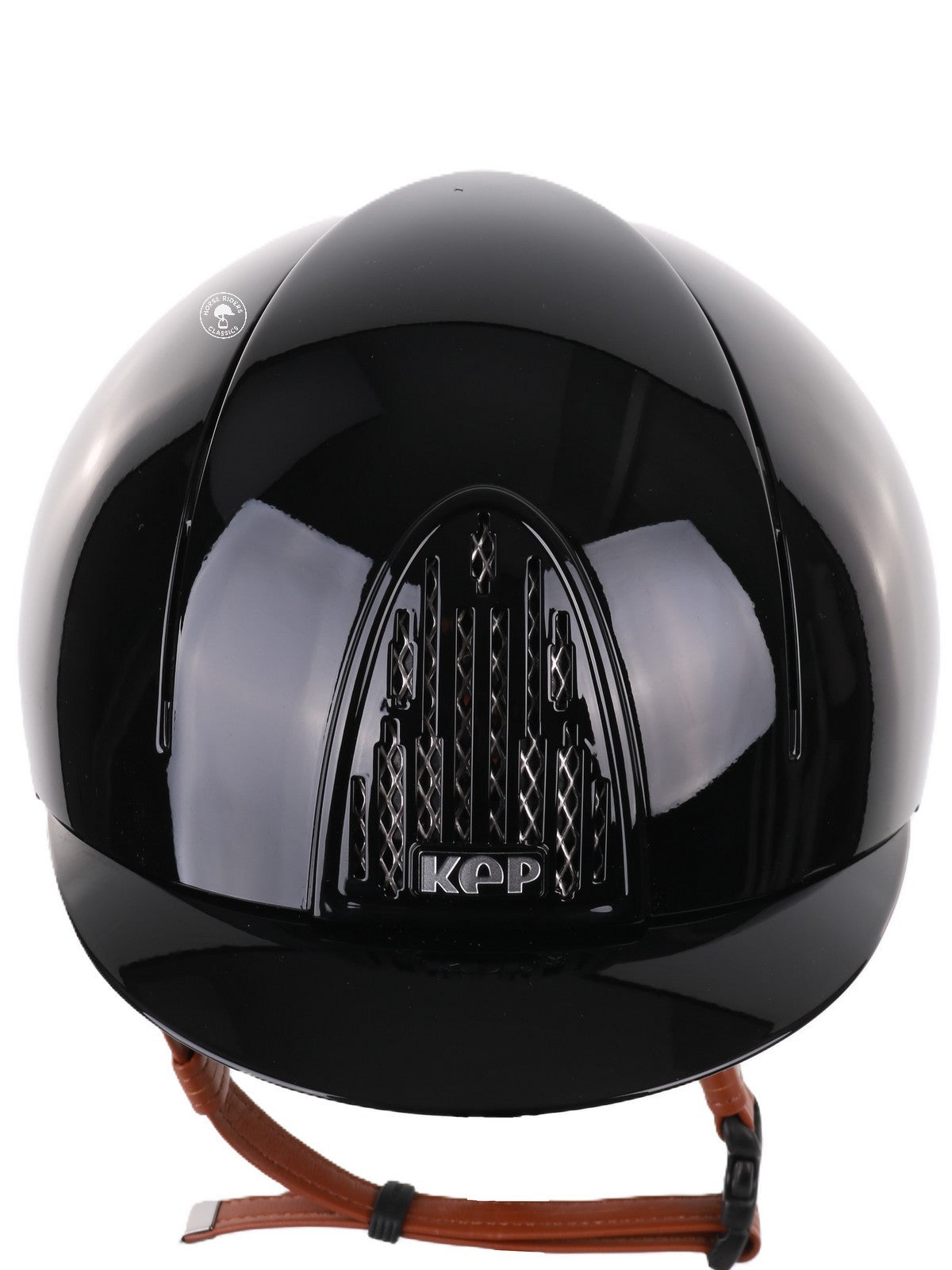 Casque d'équitation Kep Italia Smart Polish Noir Jugulaire Beige