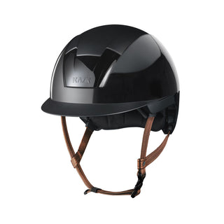 Kask Kooki Shine Noir Jugulaire marron clair