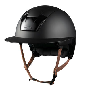Kask Kooki Lady Mat Noir Jugulaire marron clair