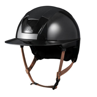 Kask Kooki Lady Shine Noir Jugulaire marron clair
