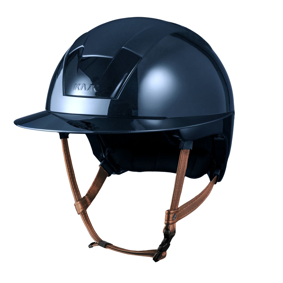 Kask Kooki Lady Shine Marine Jugulaire marron clair