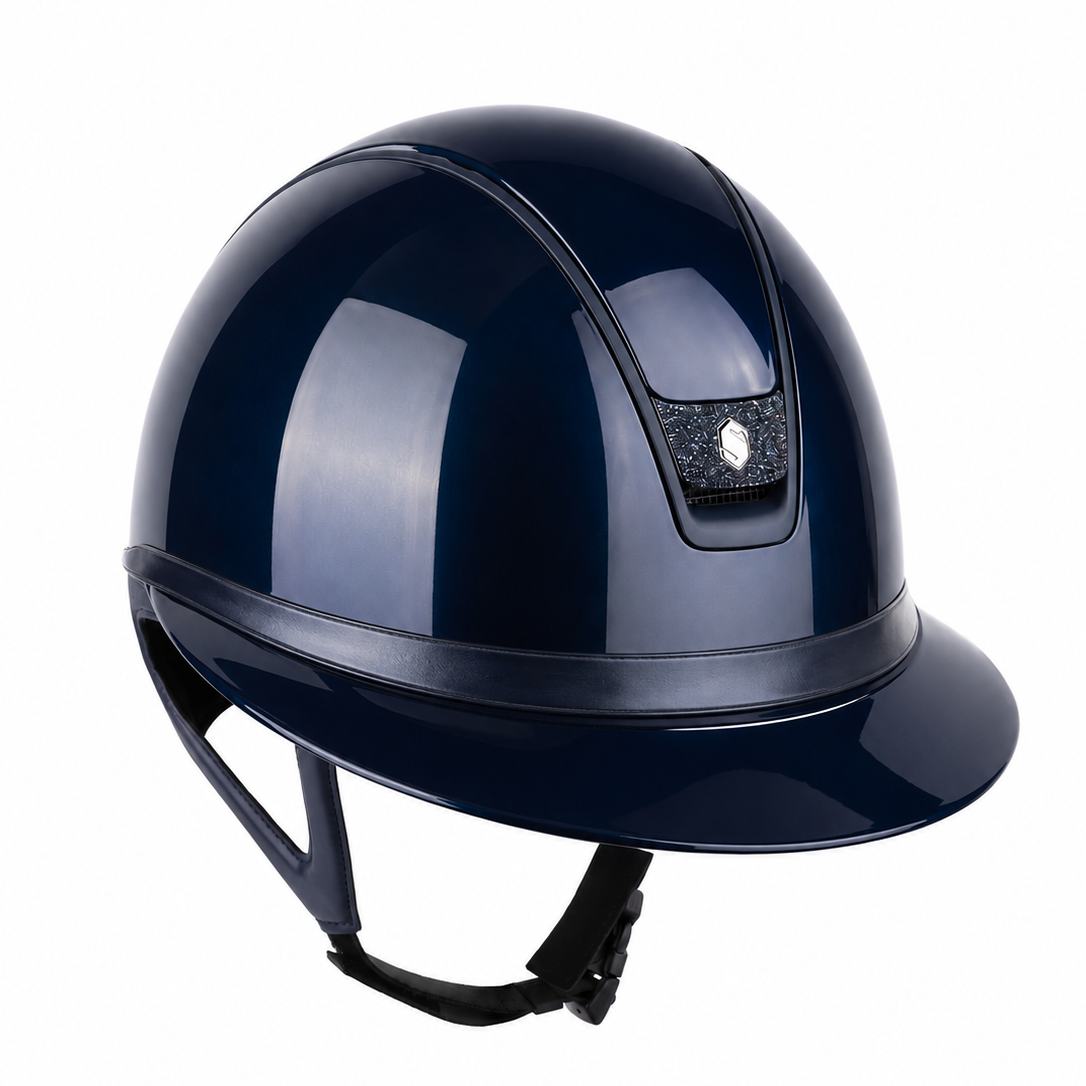 Samshield 2.0 Paardrijhelm Miss Shield Shadowglossy Navy Crystal Blazon Paradise Shine Navy