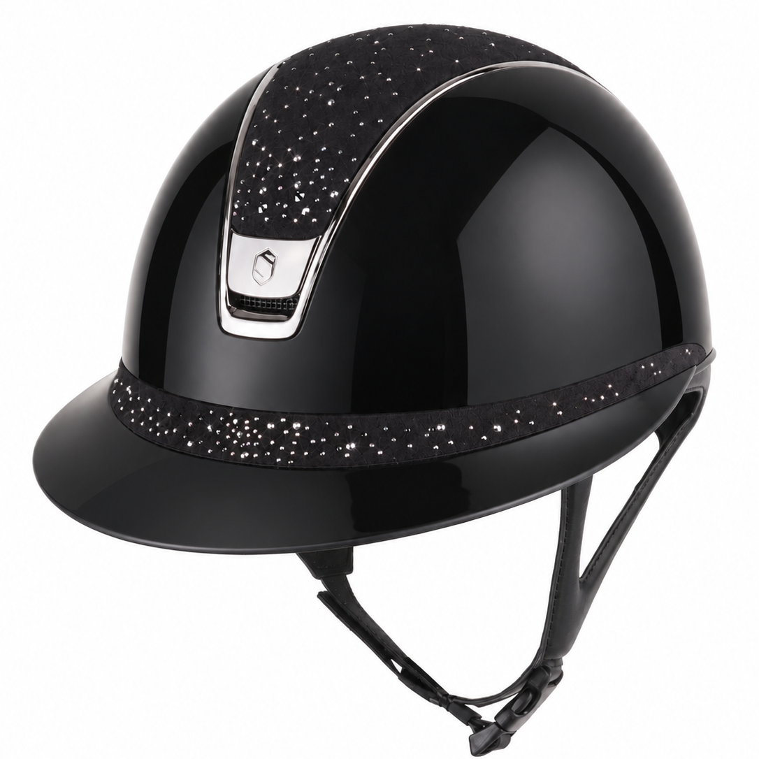 Samshield 2.0 Casque d'équitation Miss Shield Shadowglossy Crystal Rain Black Chrome Noir