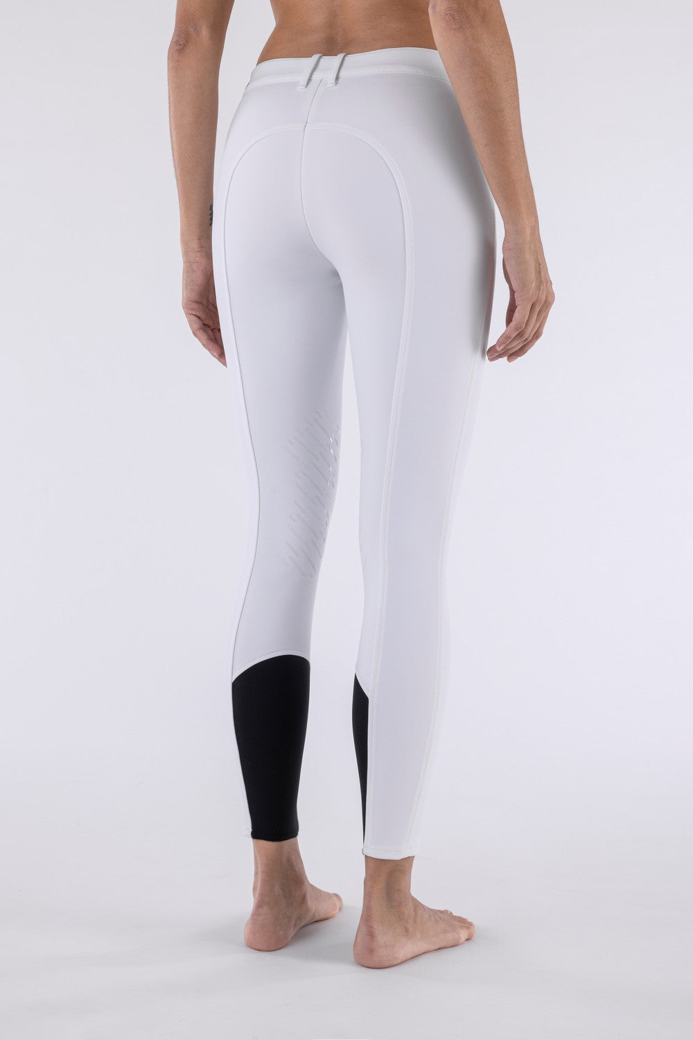 Pantalon d'équitation pour femmes Equiline avec grip aux genoux Cornek blanc