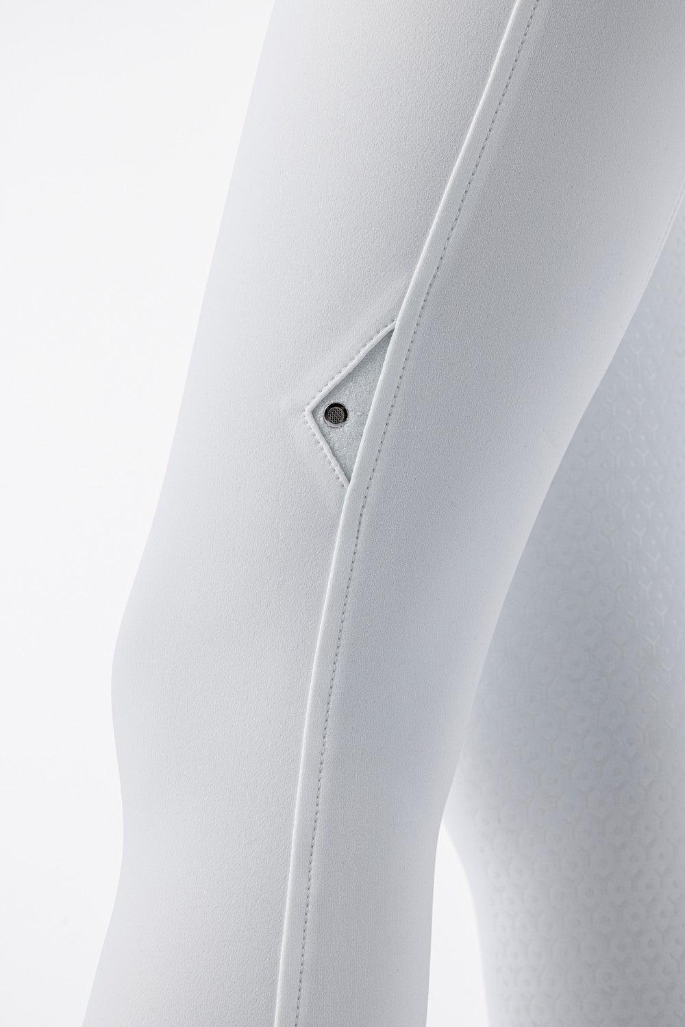 Pantalon d'équitation Equiline femme taille haute grip genoux Crystalek Blanc