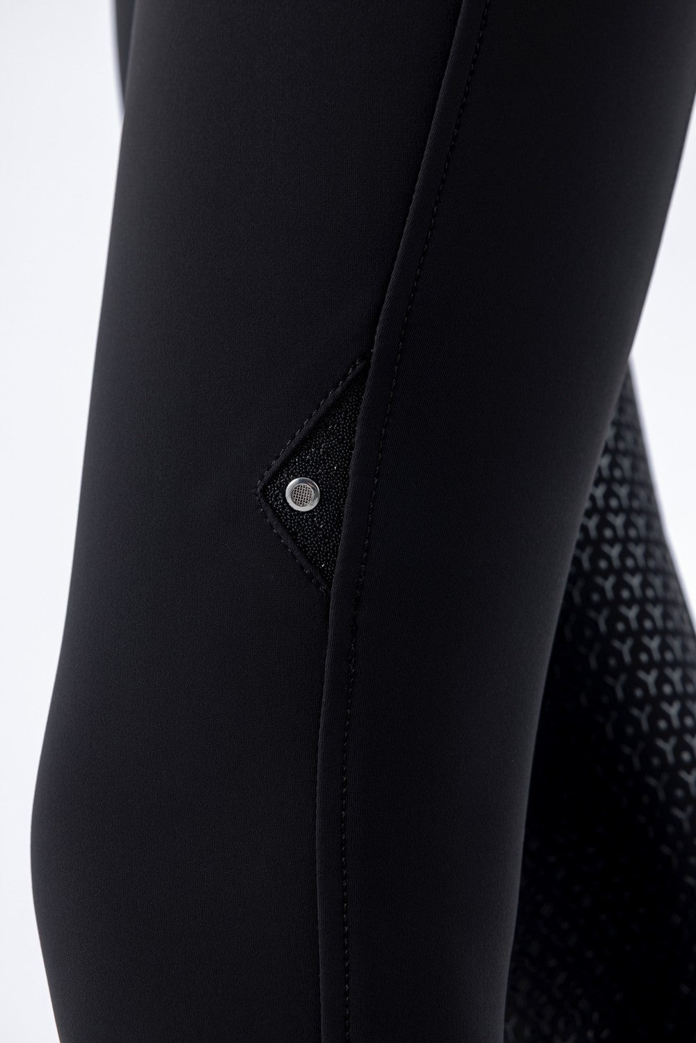 Pantalon d'équitation Equiline femme pleine adhérence taille haute Crystalef Noir