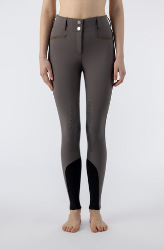 Pantalon d'équitation Equiline femme pleine adhérence taille haute Crystalef Marsh