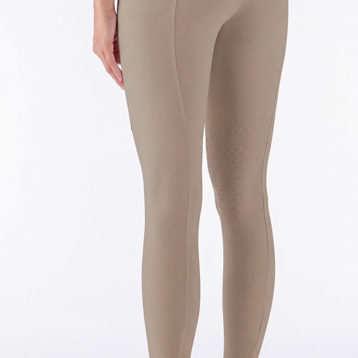 Equiline Legging d'Équitation Knee Grip Femme Eqleggykh Taille Haute Greige