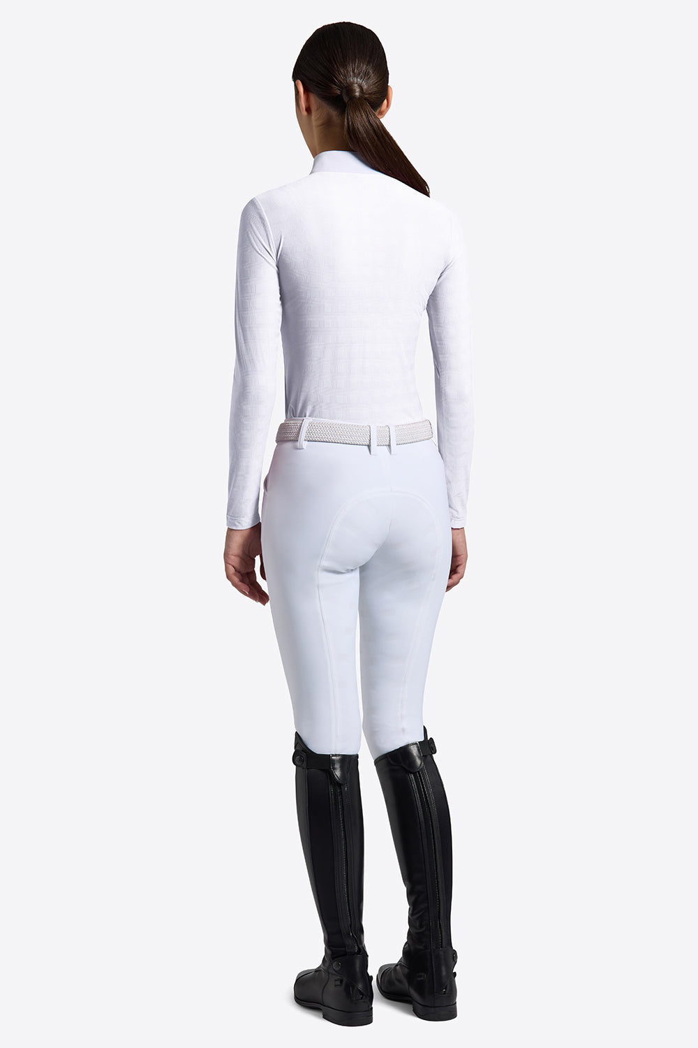 RG Maillot de compétition Jacquard manches longues fille Blanc