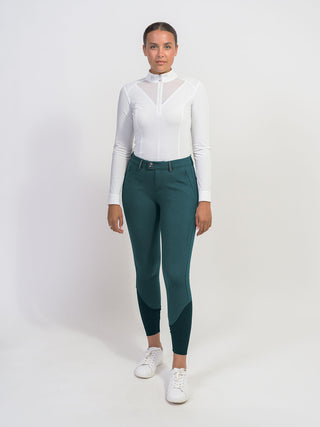 Pantalon d'équitation Samshield Full Grip Femme Celeste Starlight Hiver Vert Forêt