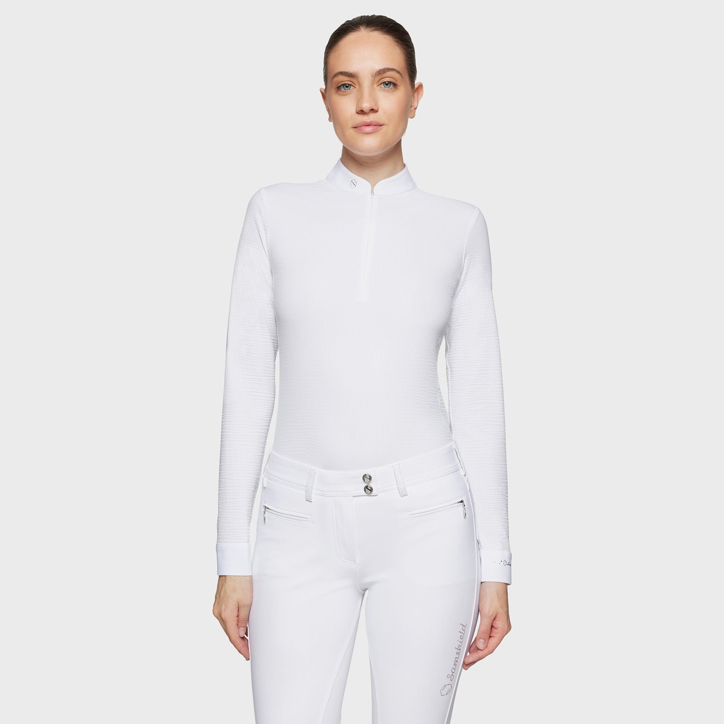 Samshield Chemise de compétition à manches longues Femme Louisella Honeycomb Blanc