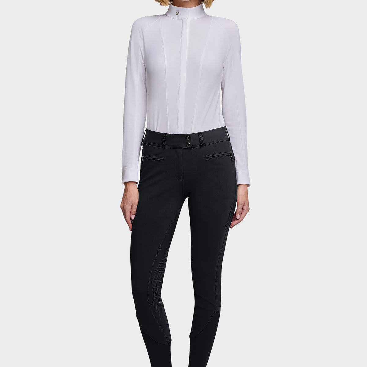 Samshield Pantalon d'Équitation Grip Genoux Femme Chloe Crystal Noir