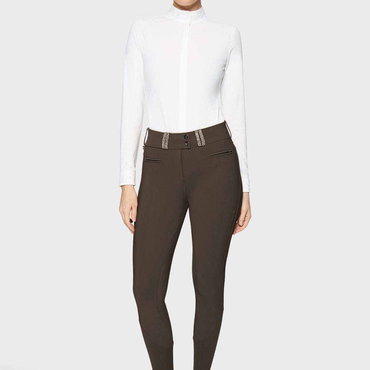 Samshield Pantalon d'Équitation Full Grip Femme Claranova Taille Extra Haute Mocha