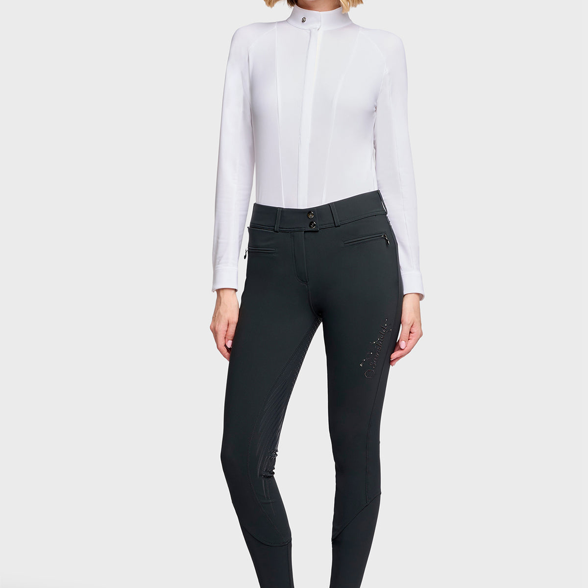 Samshield Pantalon d'Équitation Full Grip Femme Clara Floral Moonless Night