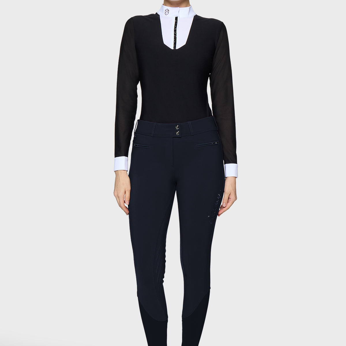 Samshield Pantalon d'Équitation Full Grip Femme Clara Floral Navy