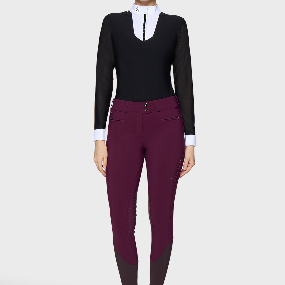 Samshield Pantalon d'Équitation Full Grip Femme Clara Floral Plum