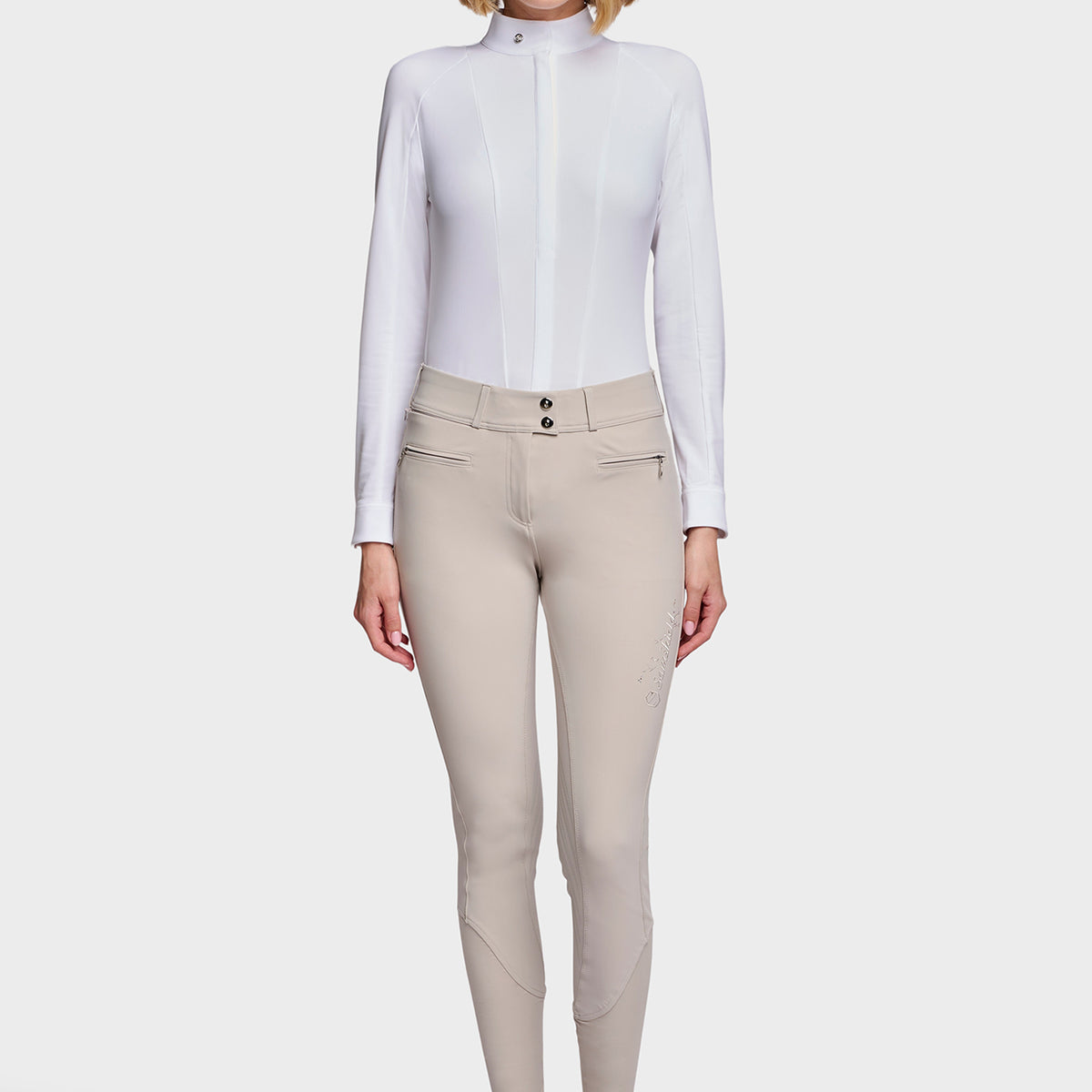 Samshield Pantalon d'Équitation Grip Genoux Femme Clara Floral Beige