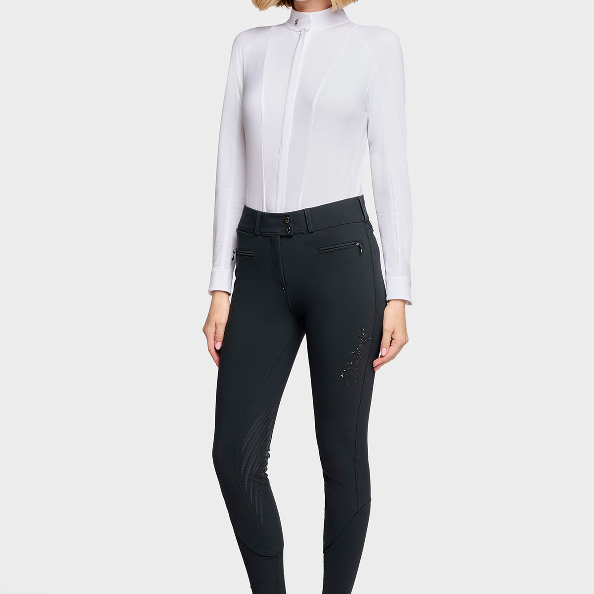 Samshield Pantalon d'Équitation Grip Genoux Femme Clara Floral Moonless Night