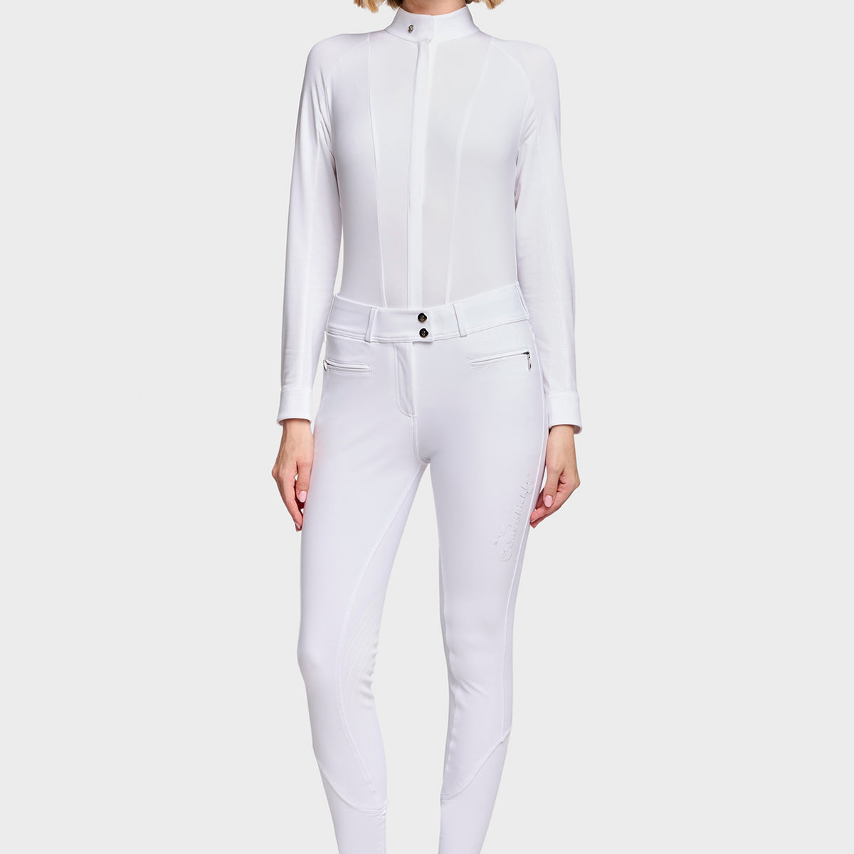 Samshield Pantalon d'Équitation Grip Genoux Femme Clara Floral Blanc