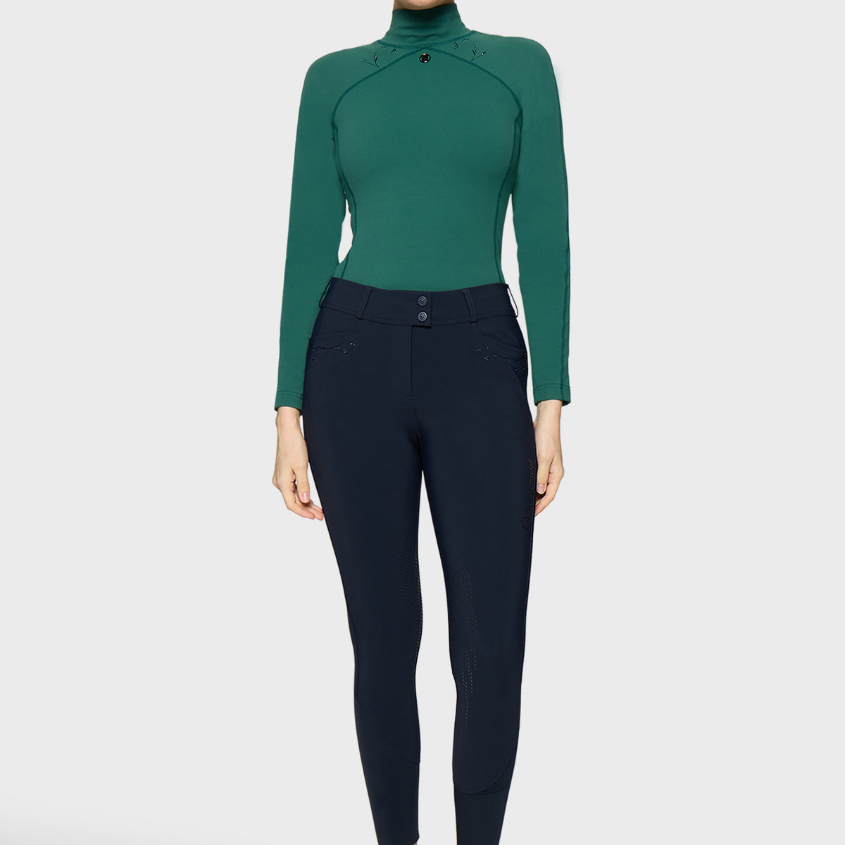 Samshield Pantalon d'Équitation Grip Genoux Femme Delice Floral Navy