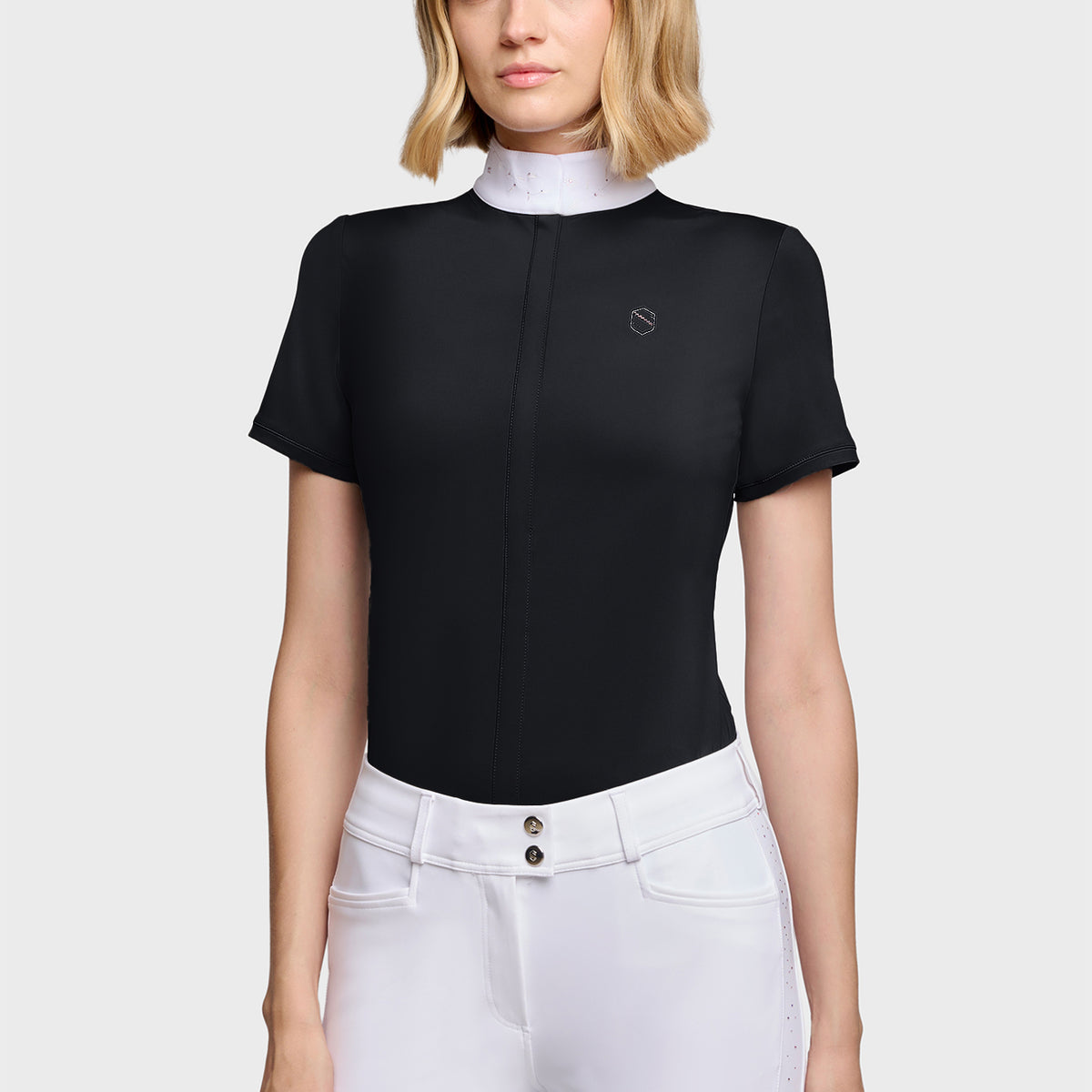 Samshield Polo de Concours Manches Courtes Femme Rosaline Noir