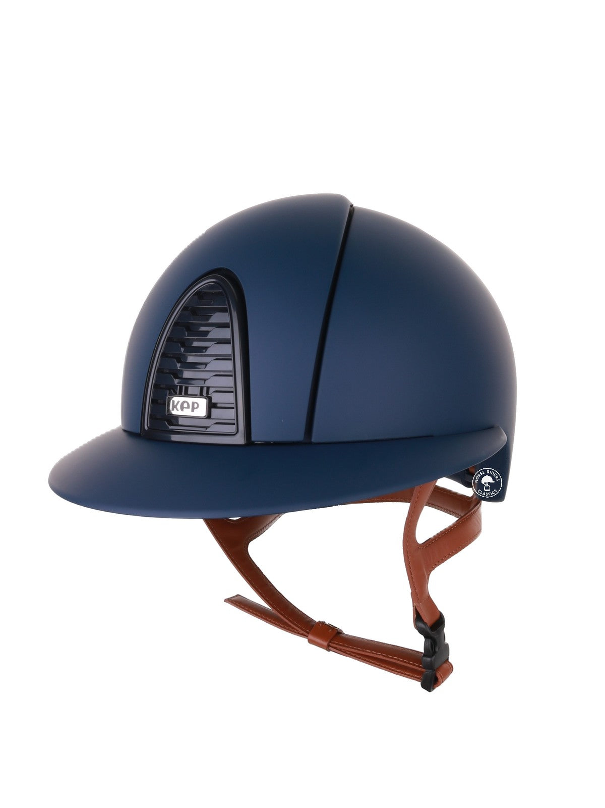 Kep Italia Paardrijhelm Cromo 2.0 Matt Polo Klep Blauw RAW Frame Beige Kinband