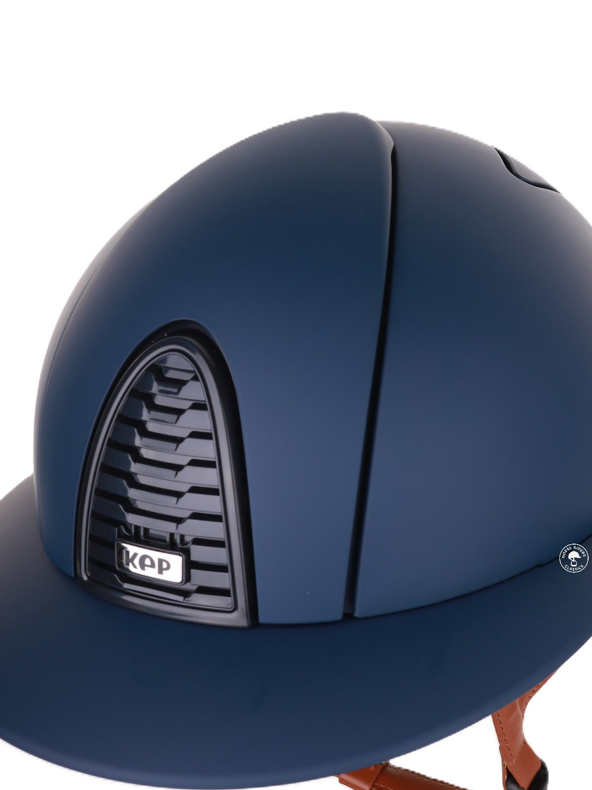 Casque Kep Italia Cromo 2.0 Matt Polo Bleu RAW Frame Beige Jugulaire