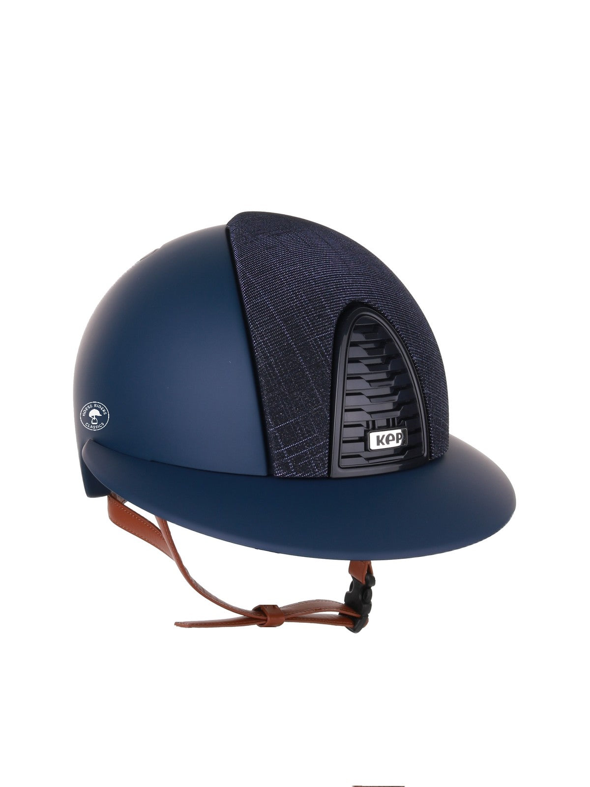 Casque Kep Italia Cromo 2.0 Matt Polo Bleu RAW Frame Galassia Dark Blue Insert Beige Jugulaire