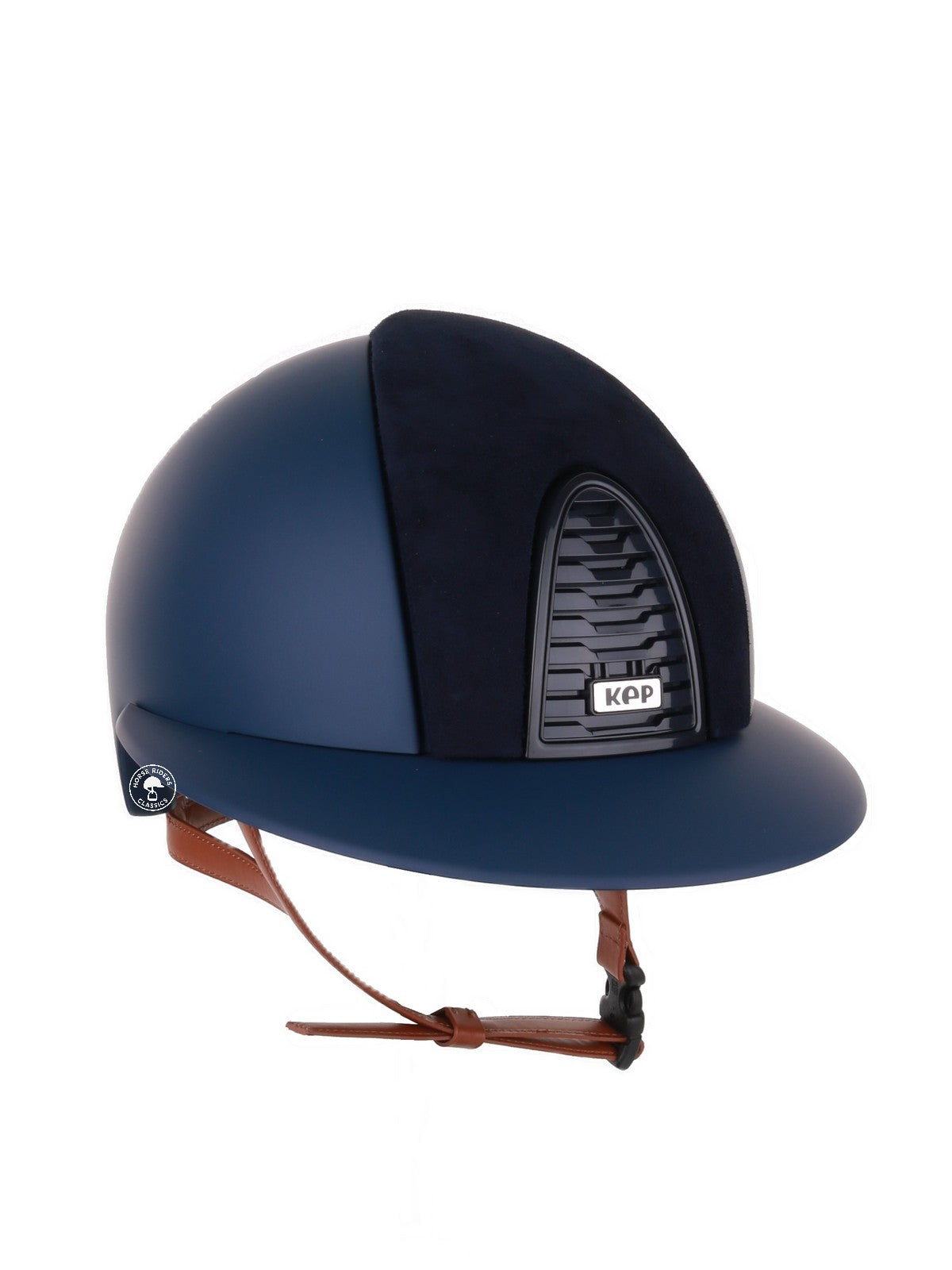 Casque Kep Italia Cromo 2.0 Matt Polo Bleu RAW Frame Suede Insert Beige Jugulaire