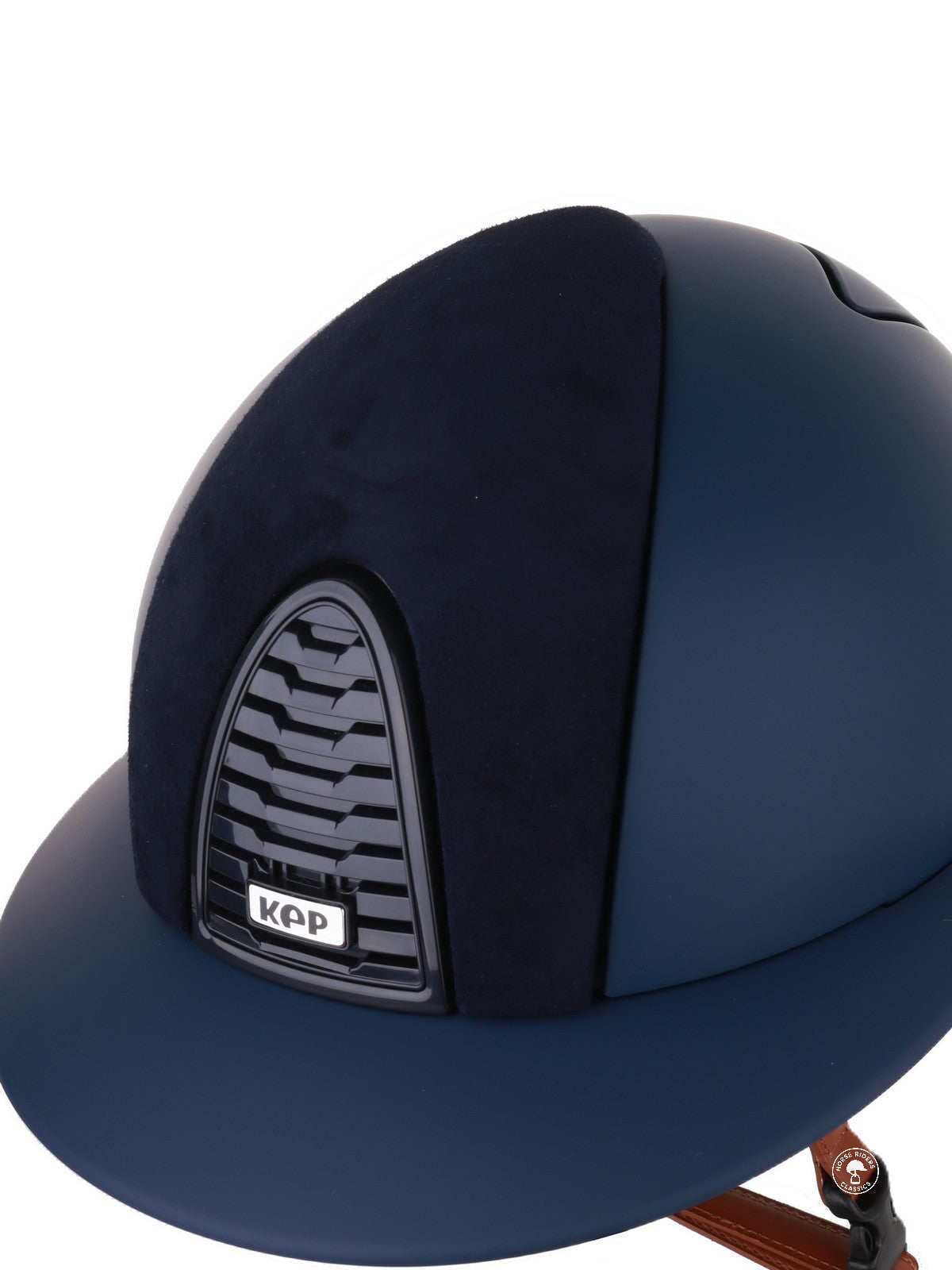 Casque Kep Italia Cromo 2.0 Matt Polo Bleu RAW Frame Suede Insert Beige Jugulaire