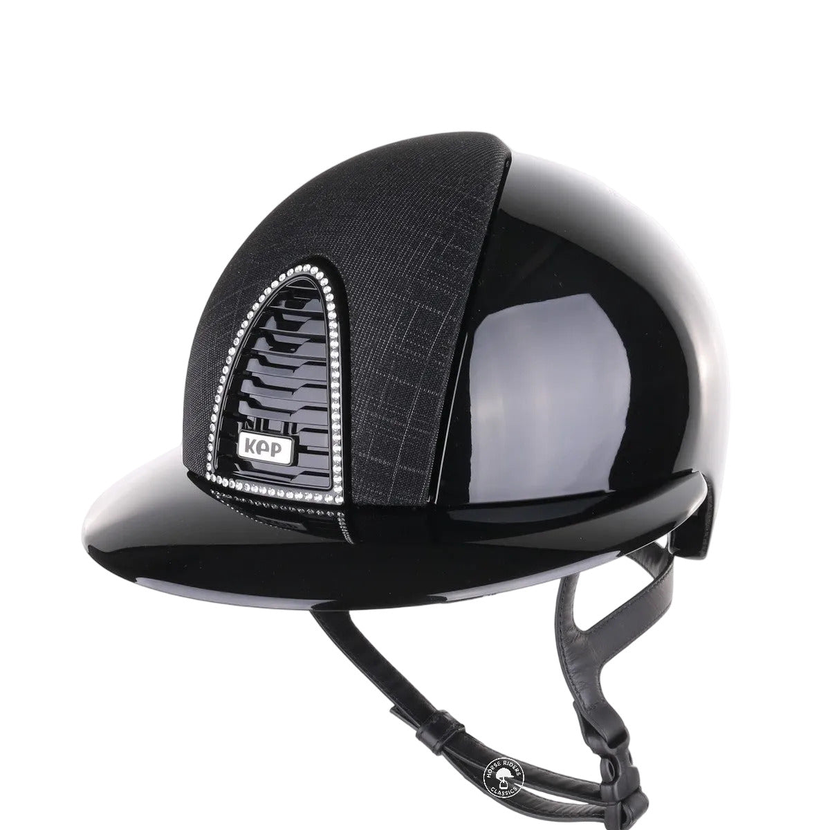 Kep Italia Paardrijhelm Cromo 2.0 Polish Polo Klep Zwart Swarovski Frame Galassia insert Zwart