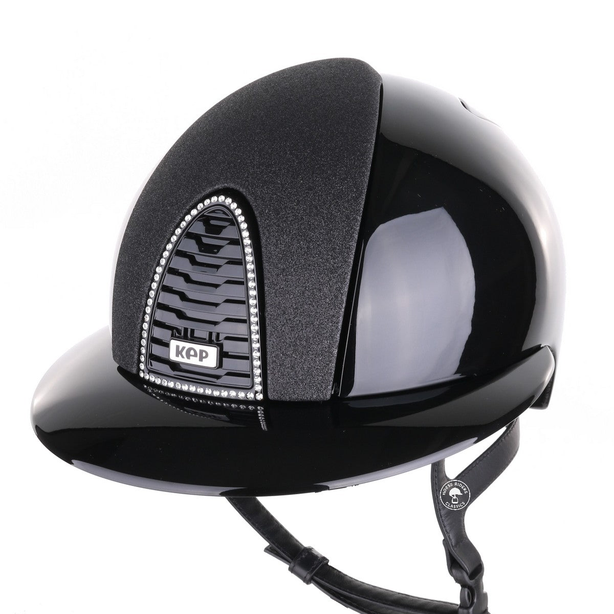 Kep Italia Paardrijhelm Cromo 2.0 Polish Polo Klep Zwart Swarovski Frame Star insert Zwart