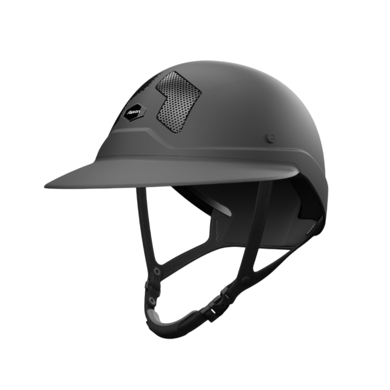 Flex-on Armet Paardrijhelm Dark Angel Zwart Polo Klep Zwarte Kinband Zwart