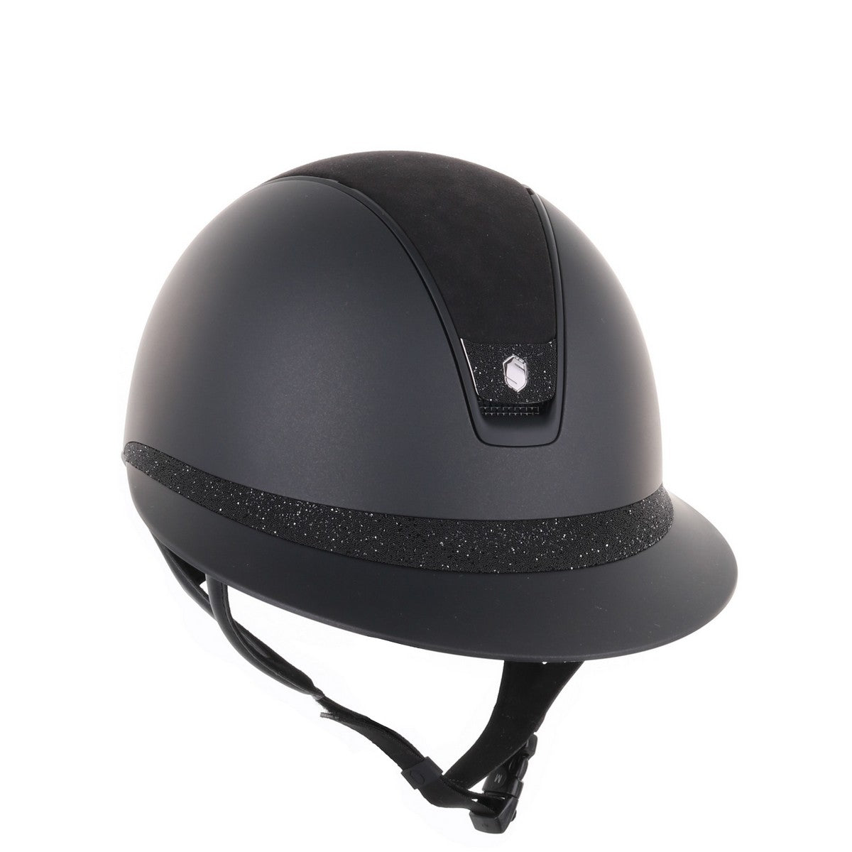 Samshield 2.0 Paardrijhelm Miss Shield Shadowmatt Alcantara Crystal Blazon FB Zwart Zwart