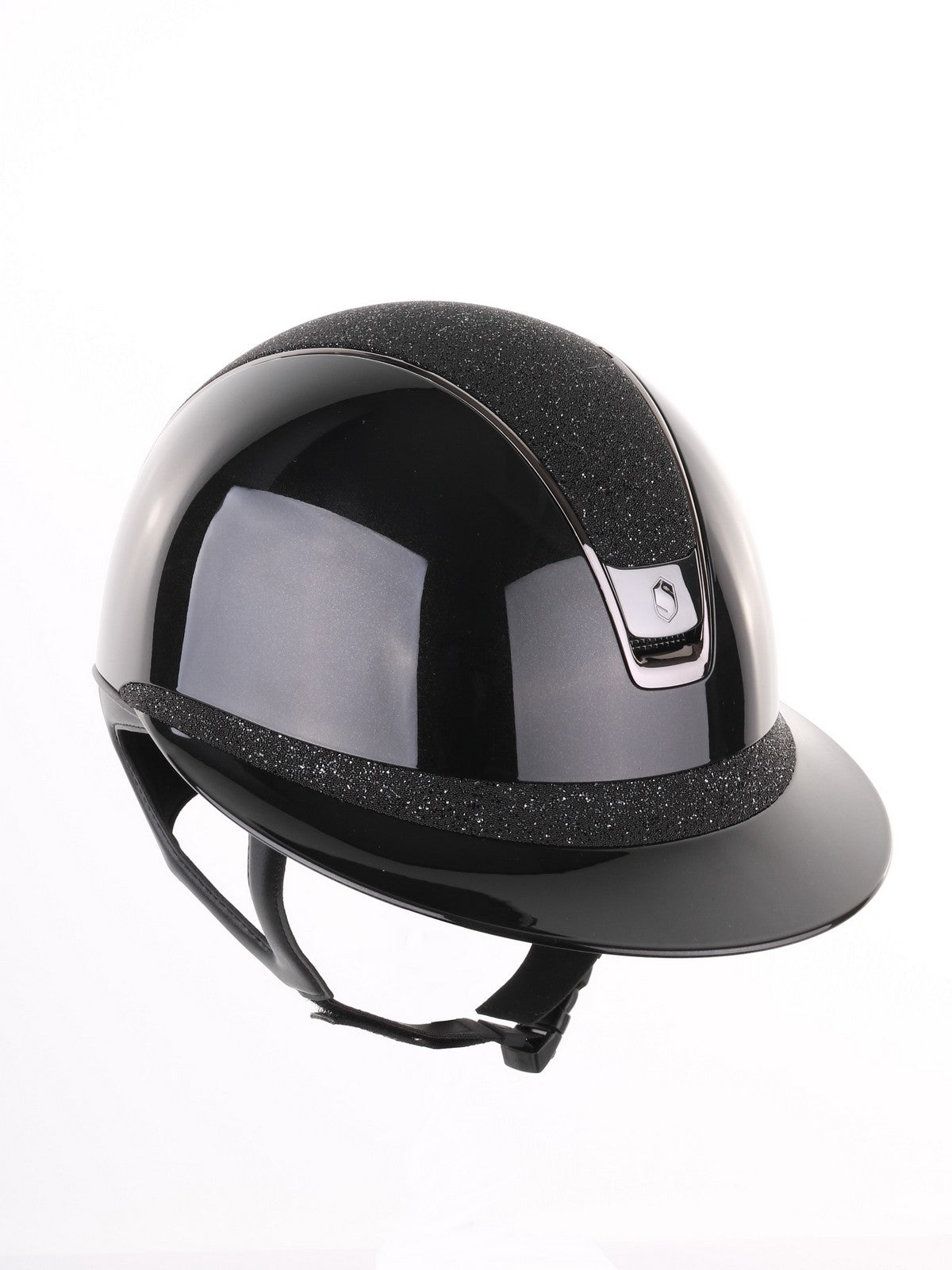 Samshield 2.0 Paardrijhelm Miss Shield Shadowglossy Crystal Fabric Zwart