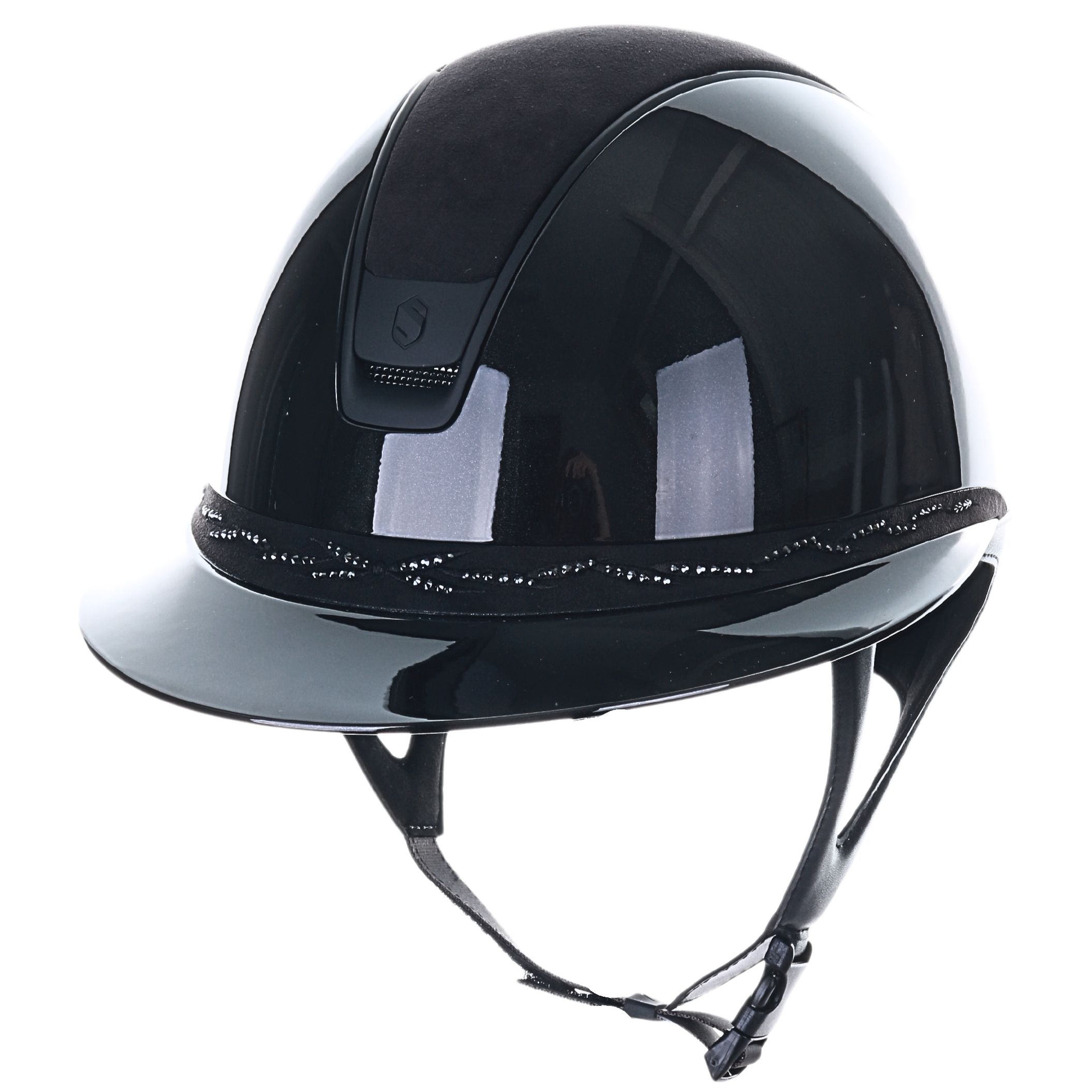 Samshield 2.0 Paardrijhelm Miss Shield Shadowglossy Flower Swarovski Zwart Zwart