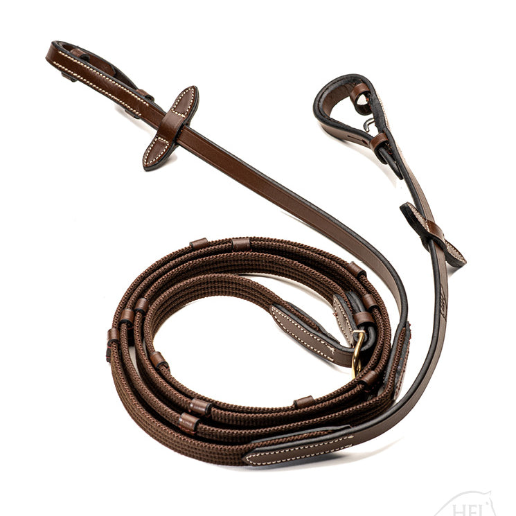 Rênes en Sangle HFI avec Arrêtoirs en Cuir