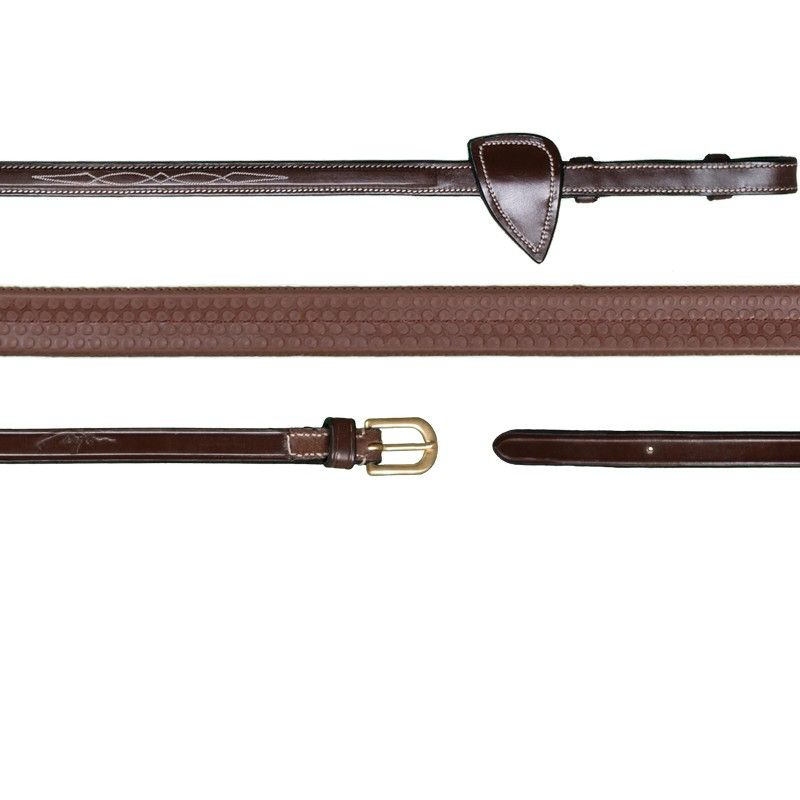 Dyon D Collection rubber teugels breed (16mm) bruin Bruin Full Rubber breed