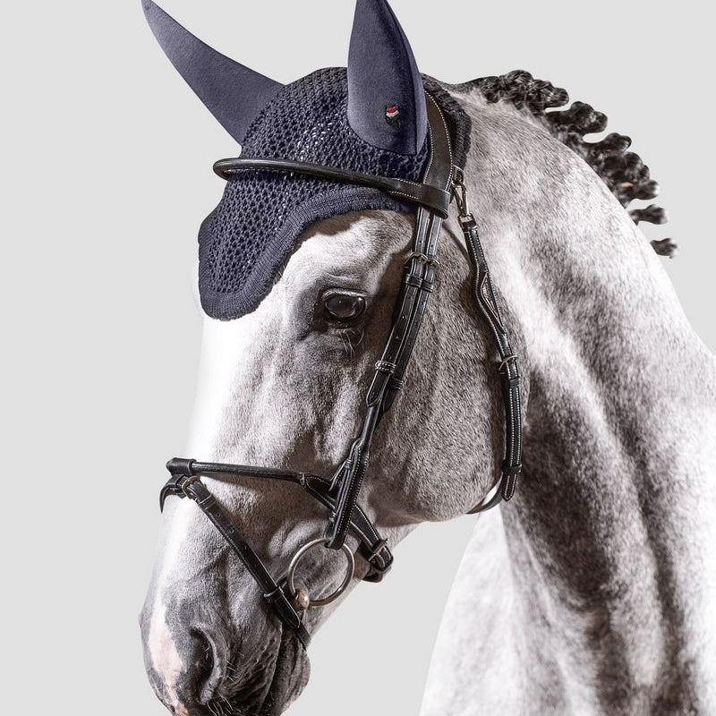 Equiline vliegenmuts geluiddempend pony Ned Donkerblauw Donkerblauw Pony