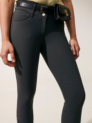 Pantalon d'équitation à grip aux genoux pour femmes Martina Gris Foncé de PS of Sweden