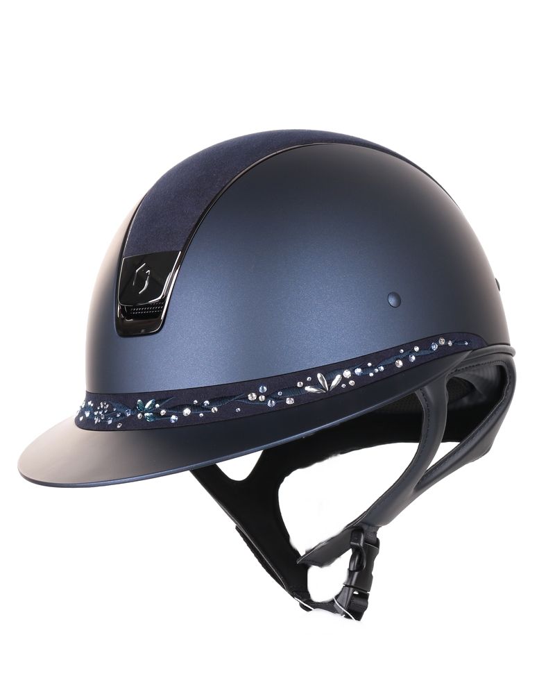 Samshield 2.0 Casque d'équitation Miss Shield Flower Bijoux Swarovski Bande frontale Marine