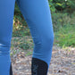 Pantalon d'équitation pour femmes avec grip aux genoux taille haute Edrikh Blue Teal