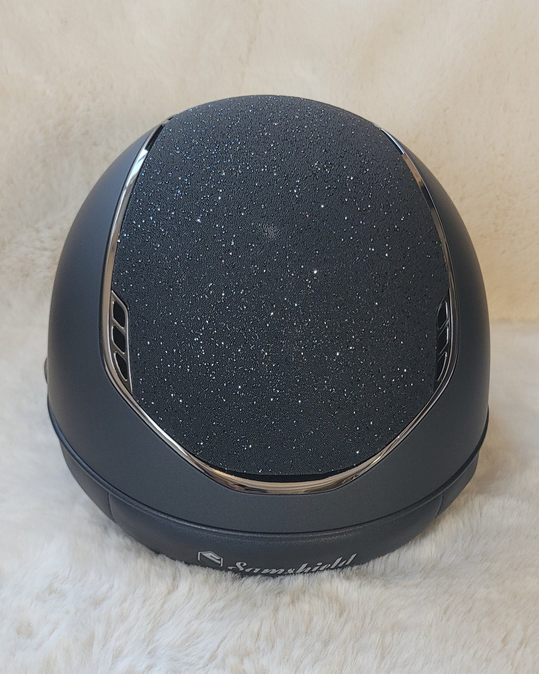 Samshield 2.0 Paardrijhelm Miss Shield Shadowmatt Crystal Fabric Zwart