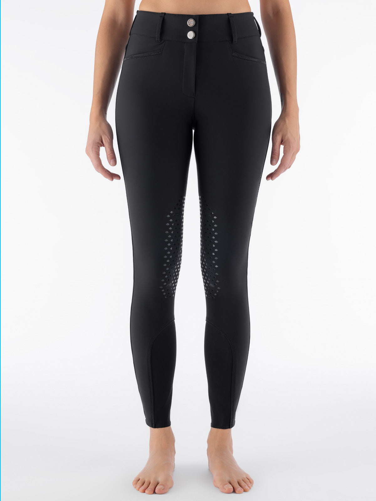 Equiline Pantalon d'Équitation Full Grip Taille Haute Femme Eqglimpfh Noir