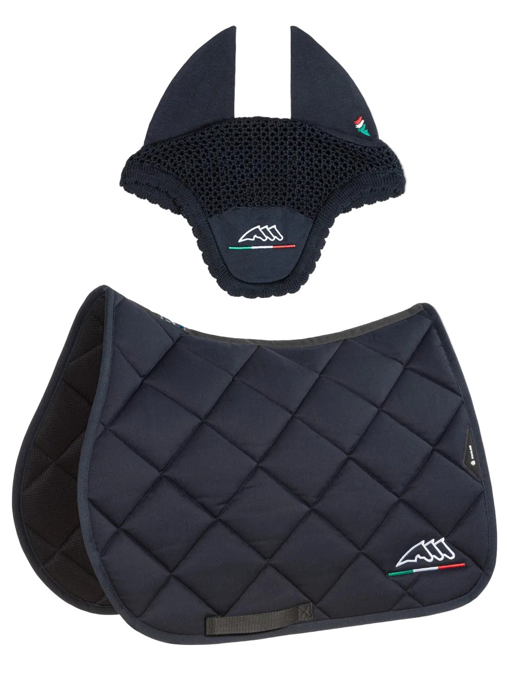 Equiline Set Zadeldek en vliegenmuts Rombo Logo IT Navy full