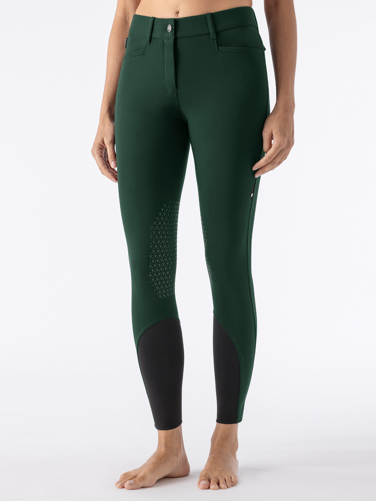 Pantalon d'équitation pour femmes Equiline genoux grip Atirk Summer Verde