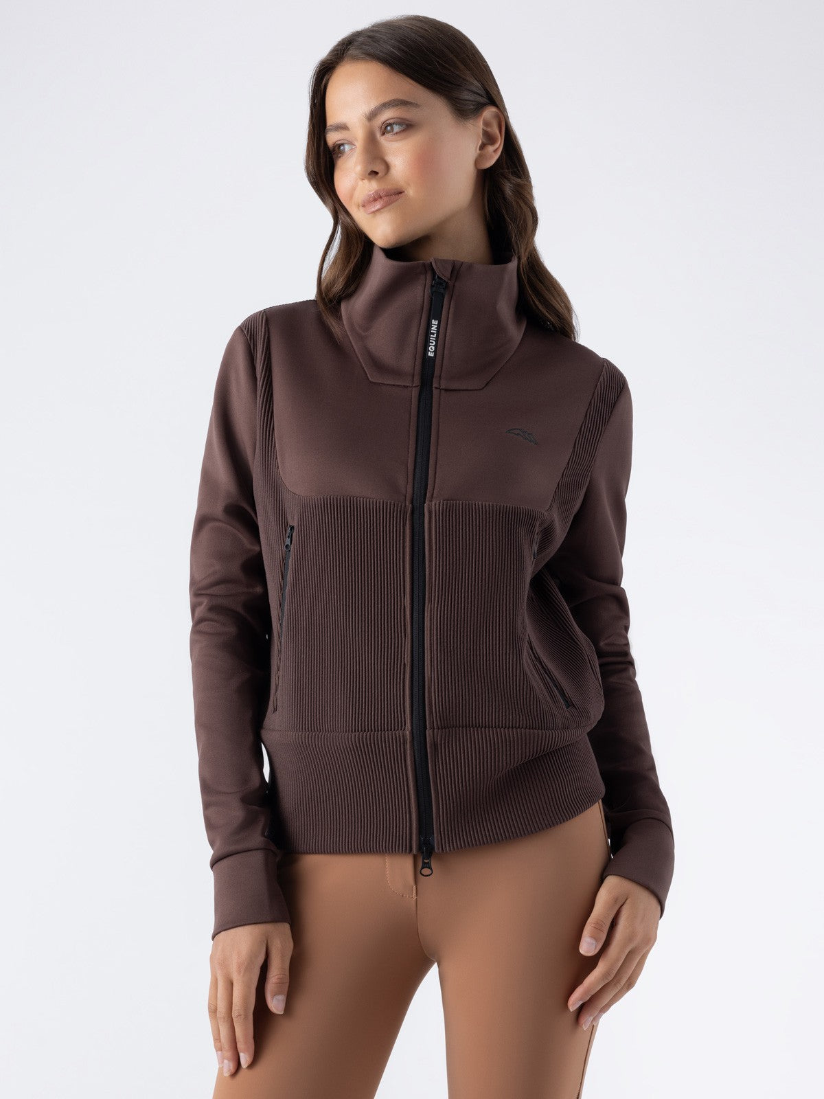 Equiline Sweat Femme Full Zip Eqembres Cocoa Powder