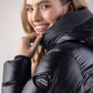 Veste d’hiver Equiline pour femme Coolbomb Glossy Noir