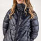 Veste d’hiver Equiline pour femme Coolbomb Glossy Noir